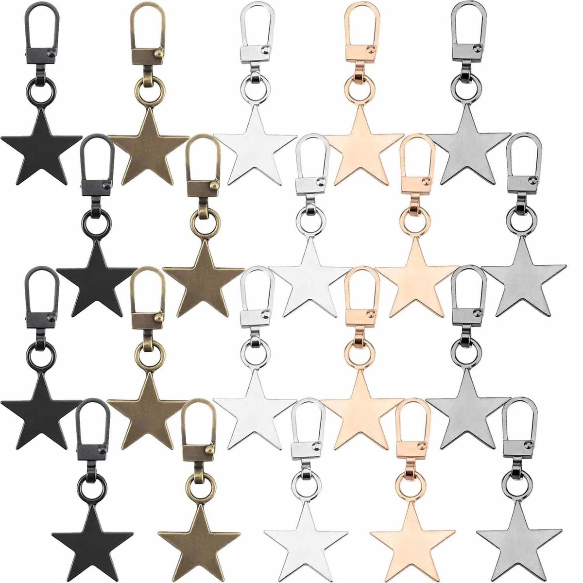 Dailygoods- Ritssluitinghangers 20 stuks - Vervangingsschuifregelset - Afneembare Ritssluiting - Robuust Metaal - Geschikt voor Jassen/Rugzakken - Duurzaam Gebruik - Ritsschuivers