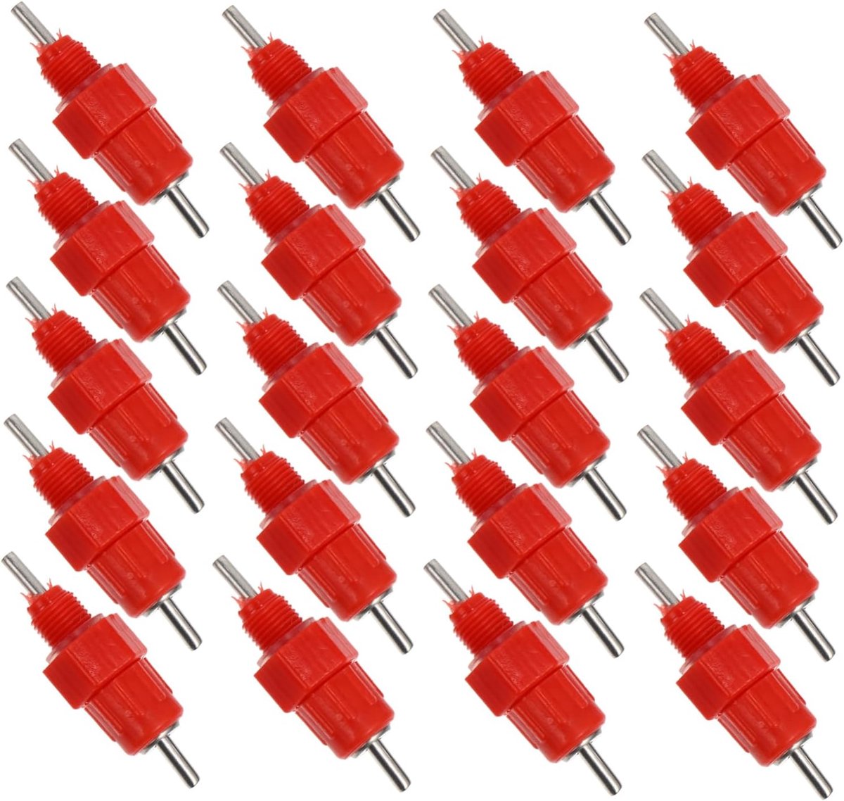 Kippen Drinknippels - Pluimvee Drinkbak - Automatisch Watervoederen - Eenvoudige Installatie - 20 Stuks - Rood