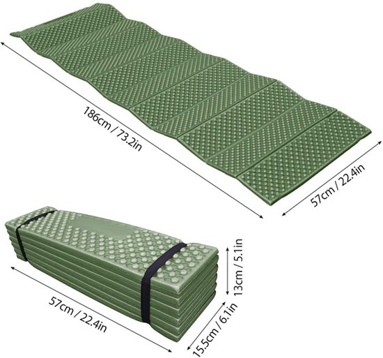 Dailygoods- Kampeermatje Lichtgewicht - Opvouwbaar Slaapmatje - Vochtbestendig - Ergonomische Rugondersteuning - XPE-Schuim - Compact en Draagbaar van Dailygoods — afbeelding 4