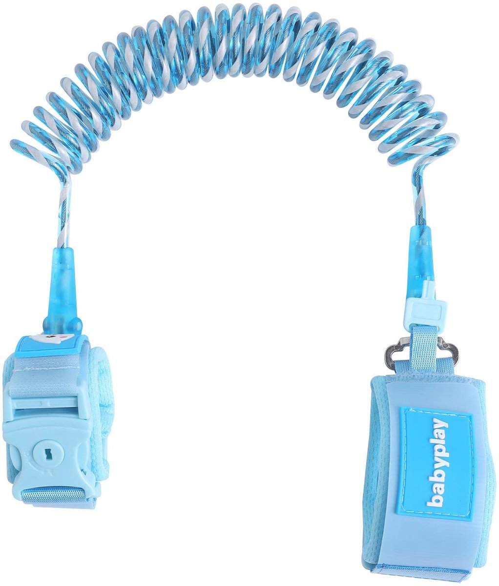 Dailygoods- Anti-verliesarmband voor Kinderen - Verstelbaar - Veiligheidsgordel - Katoen/Staaldraad - 2,5 m - Ademend Kussen - Kindveiligheidsharnas