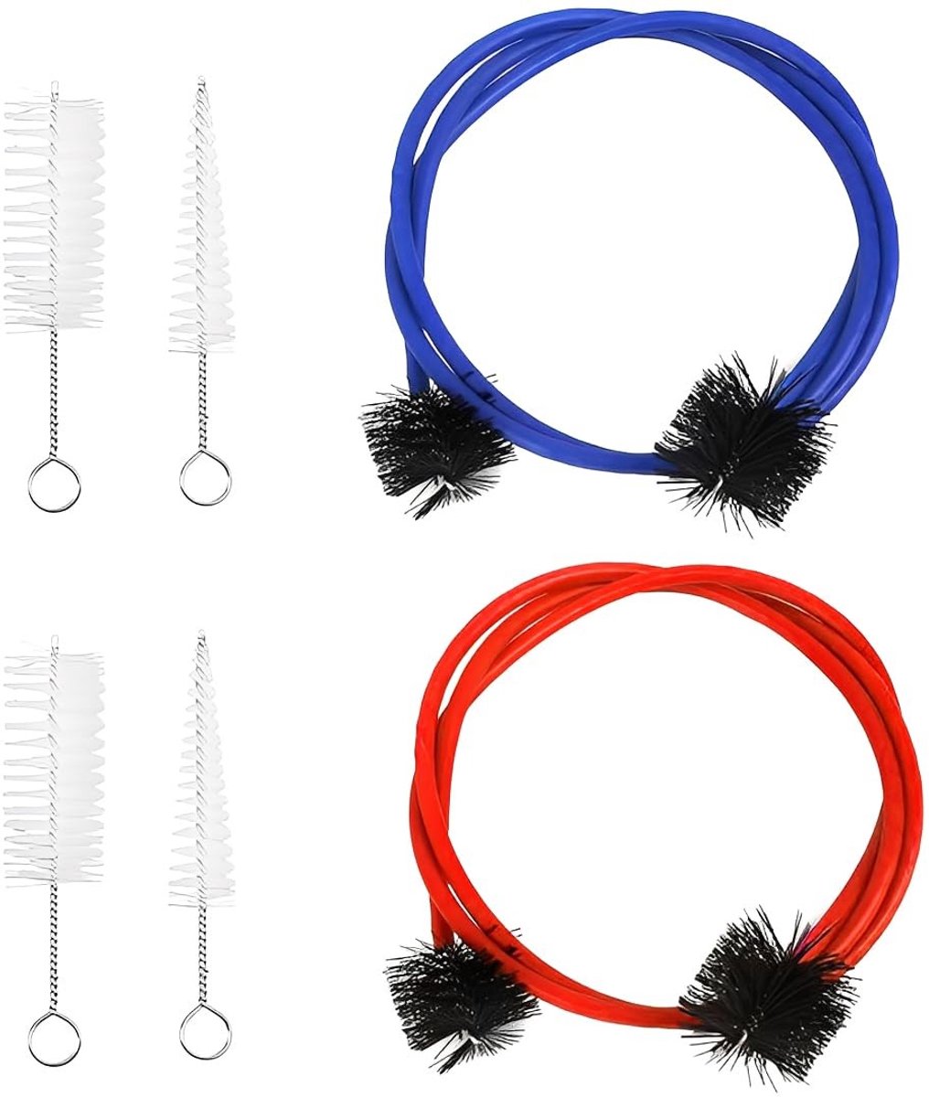 Dailygoods - Reinigingsset trompet - Onderhoudsaccessoires - Flexibel ontwerp - Blauw - Borstels voor blaasinstrumenten - Geschikt voor trompet bugles...