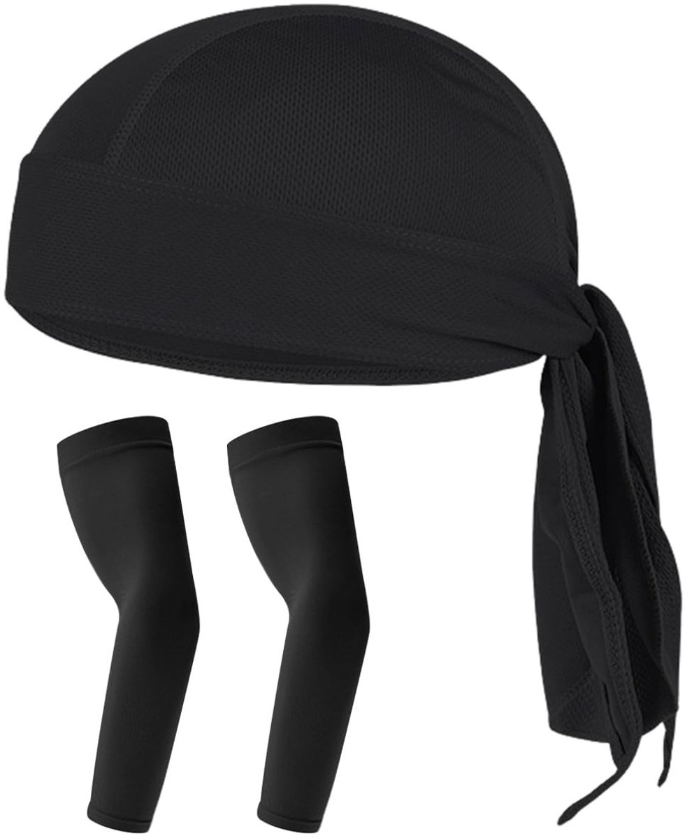 Dailygoods- Tulband Ademend - Zonnebescherming - Sneldrogend - Outdoor - Zwart - 30 x 15 cm - Hoofddoek