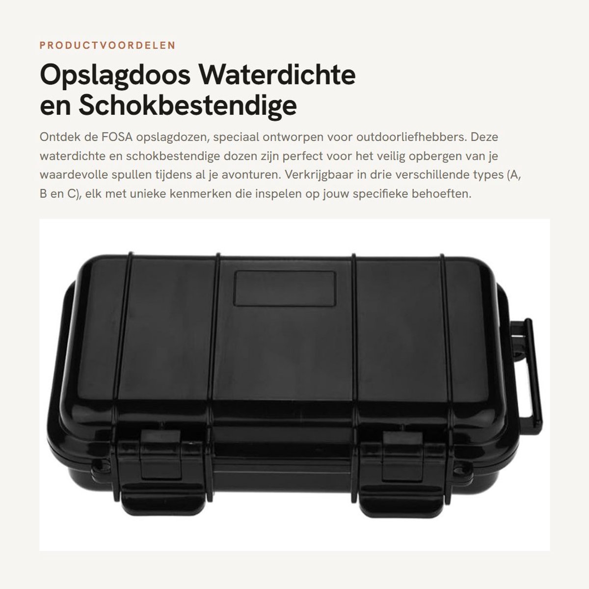 Dailygoods - Opslagdoos - Waterdichte en Schokbestendige Opbergdoos - Voor Buitenactiviteiten - Ruimtebesparend - Ideaal voor Kamperen - Geschikt voor...