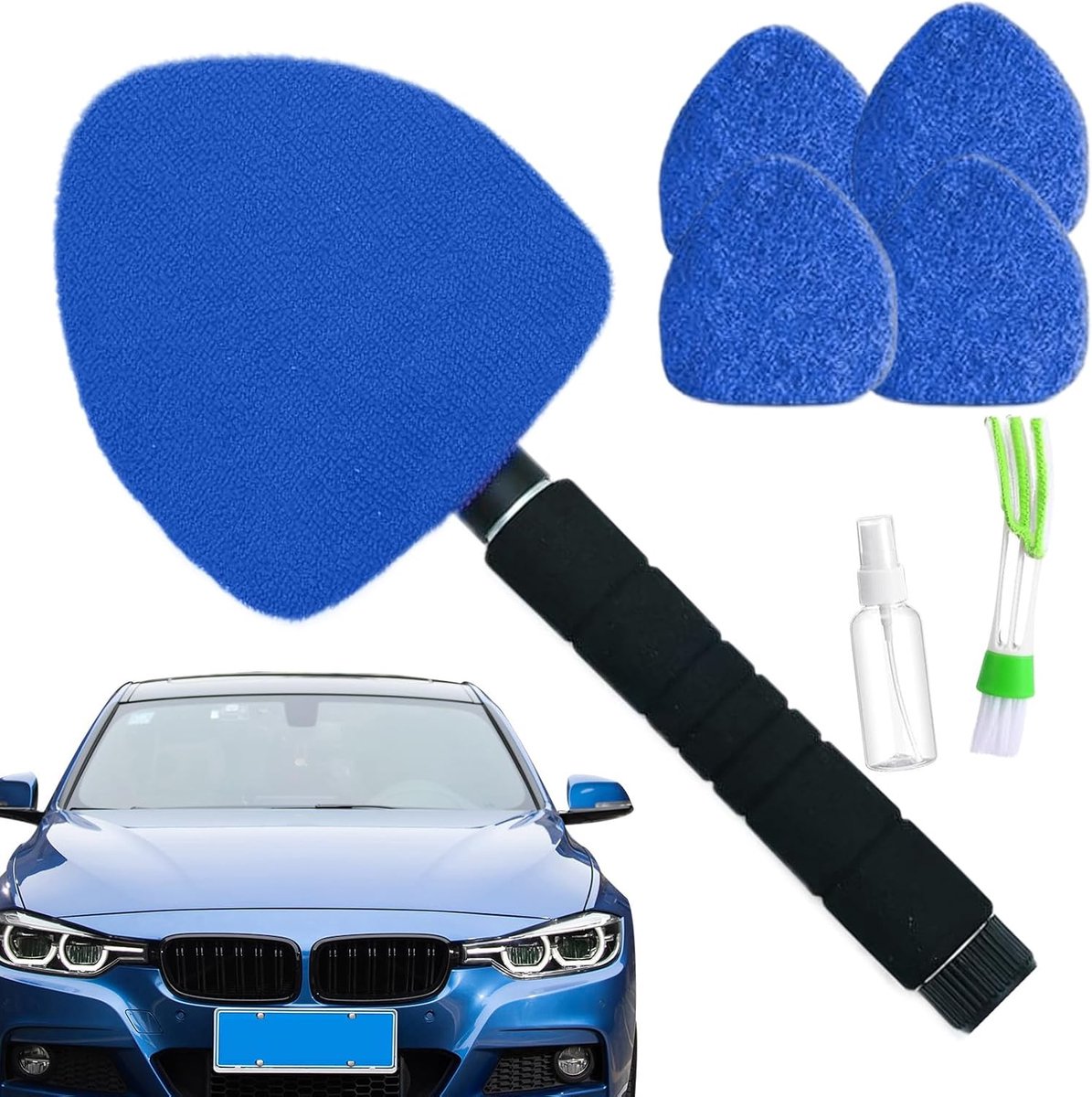 Ruiten Schoonmaker - Glas Reiniger - Auto Ramen Wassen - 180 Graden Draaibare Kop - 41-57 cm Uitschuifbaar - Blauw