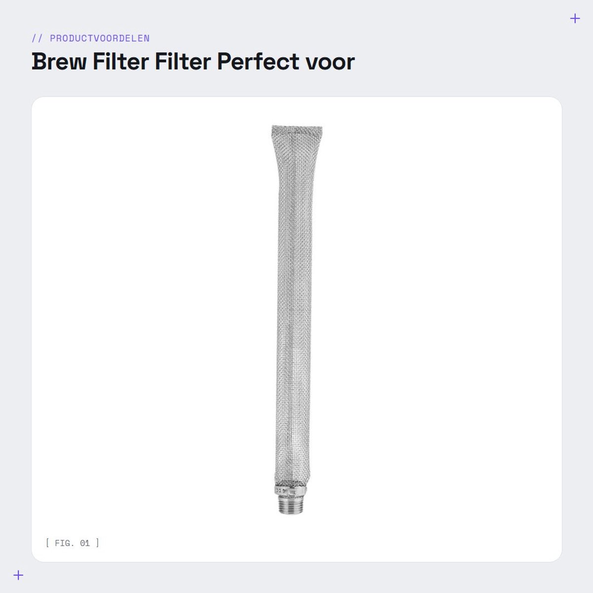 Dailygoods- Brouwfilter RVS - Anticorrosie - Zuur- en alkalibestendig - 1/2" NPT Draad - 12" Lengte - Gemakkelijk schoon te maken - Brouwzeef