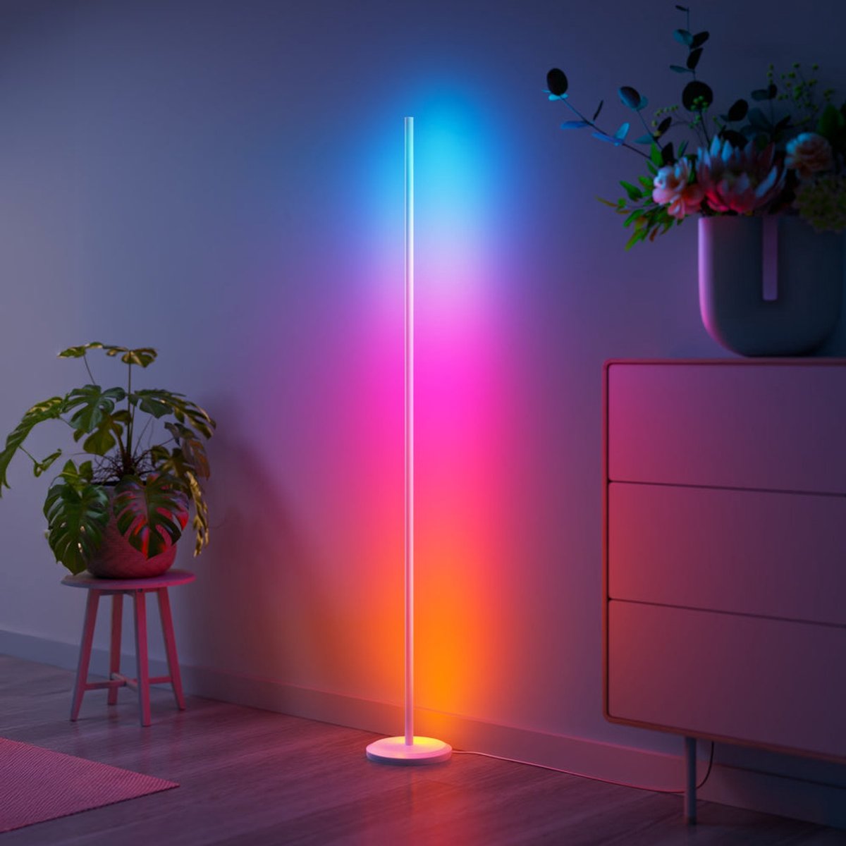 Nanoleaf Matter Smart Multicolor Floor Lamp - Slimme Vloerlamp - RGBW - Werkt met Apple Home/Google Home/ Amazon Alexa - Wit
