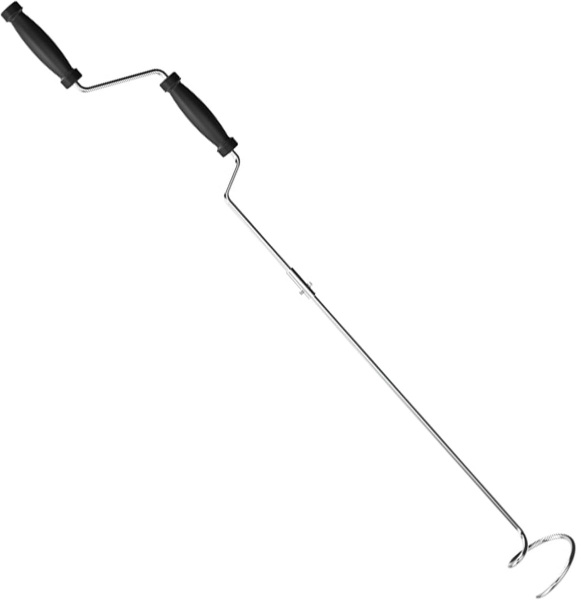 Compost Draaigereedschap - Compostbeluchter Handmatig - Compost Snel Maken - 360 Graden Draaikop - 60 cm Lengte - Zilver