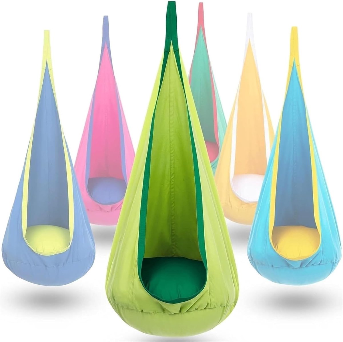 Hangende Schommelstoel - Hangmat Stoel - Ontspannen Zitten - Ademend Comfort Materiaal - 70 x 150 cm - Groen