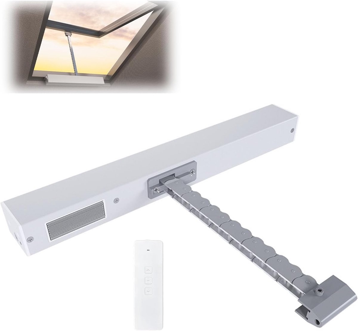 Elektrische Raamopener - Automatische Actuator - Ventilatie Verbeteren - Met Regen Sensor - 300mm Slag - Zilverkleurig