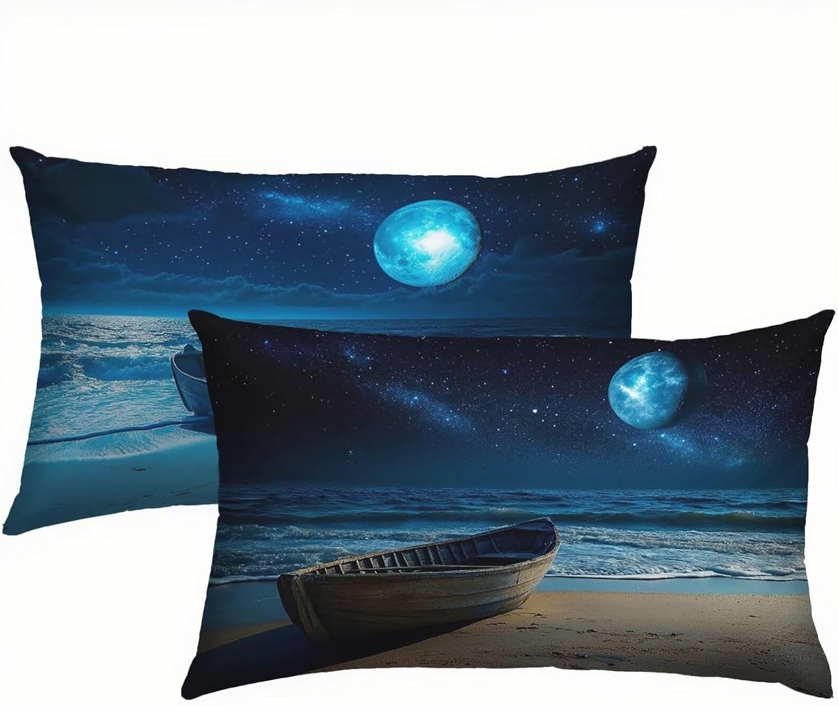 Kussensloop Set - Linnen Kussens - Decoratie Woonkamer - Onzichtbare Ritssluiting - 50 x 7