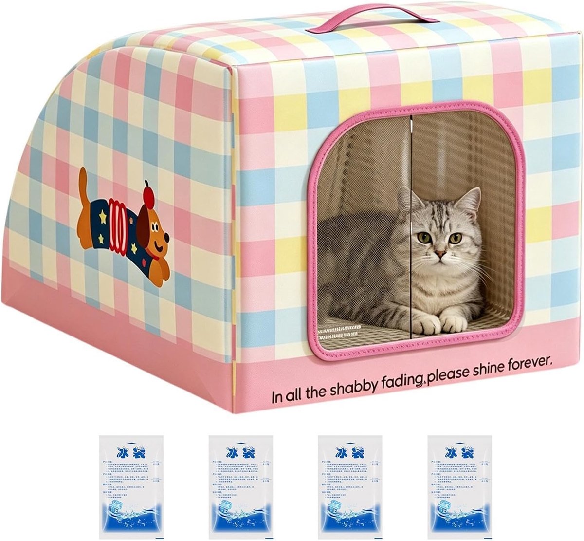 Geïsoleerd Kattenhuis - Draagbare Schuilplaats - Koel Verblijf - Directe Koeling Zonder Stroom - 30W x 12H cm - Pup