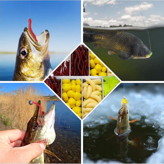 Levensechte Visaas Kunstwormen - 210 Stuks Voor Snoek en Forel — afbeelding 5