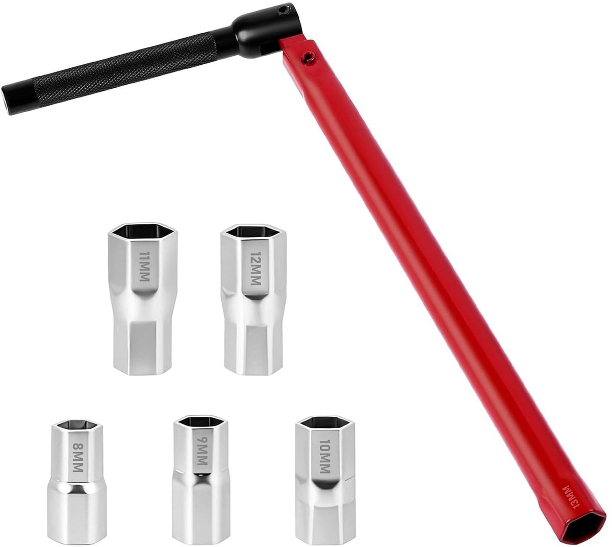 Dailygoods- Kraanmoersleutel Set - 6 Stuks - Ergonomisch Ontwerp - Antislip Handvat - Staal - 8-12 mm Afmetingen - Moersleutel