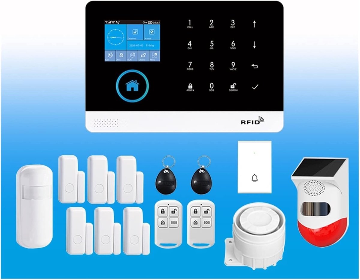 Draadloos Alarmsysteem - Thuisbeveiliging Kit - Inbraakpreventie Thuis - App Controle - 185x125x14.7MM - C
