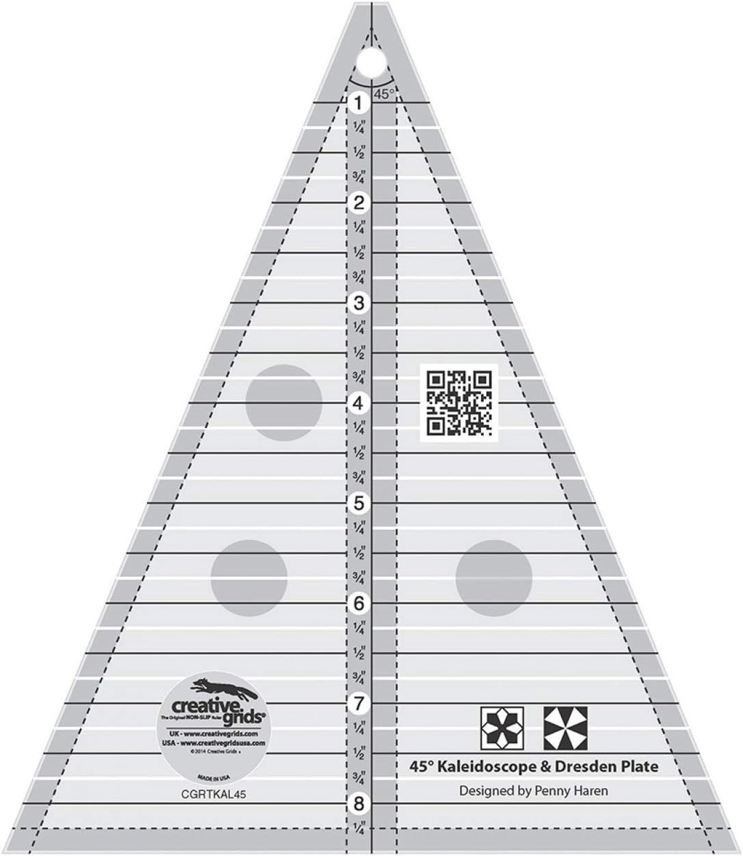 Naai Liniaal - Quilt Sjabloon - Patronen Knippen - Grip voor Stabiliteit - 20 x 10 cm - Transparant