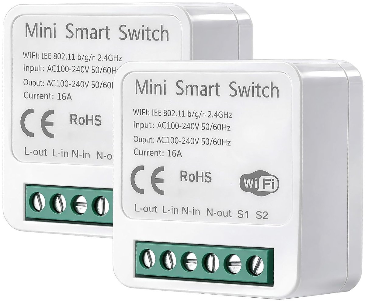 Slimme lichtschakelaars set van 2 - wifi, bluetooth - eenvoudig te bedienen - voor slimme verlichting - ShopVlot
