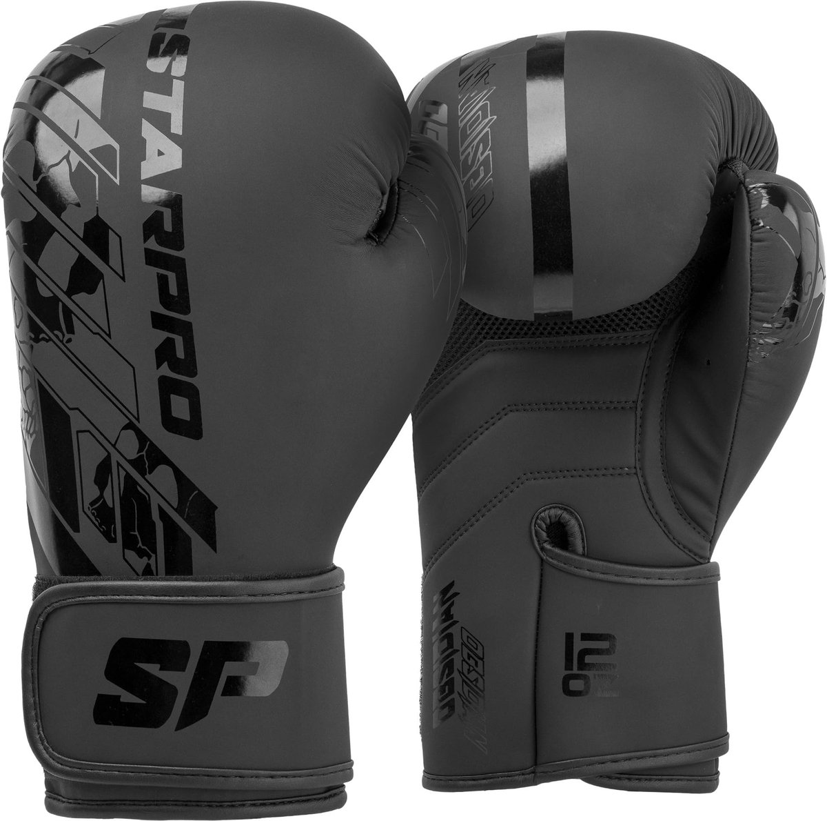 Starpro Obsidian matzwarte bokshandschoenen - Fuax leer - trainings-, sparring- en kickbokshandschoenen voor heren en - ShopVlot
