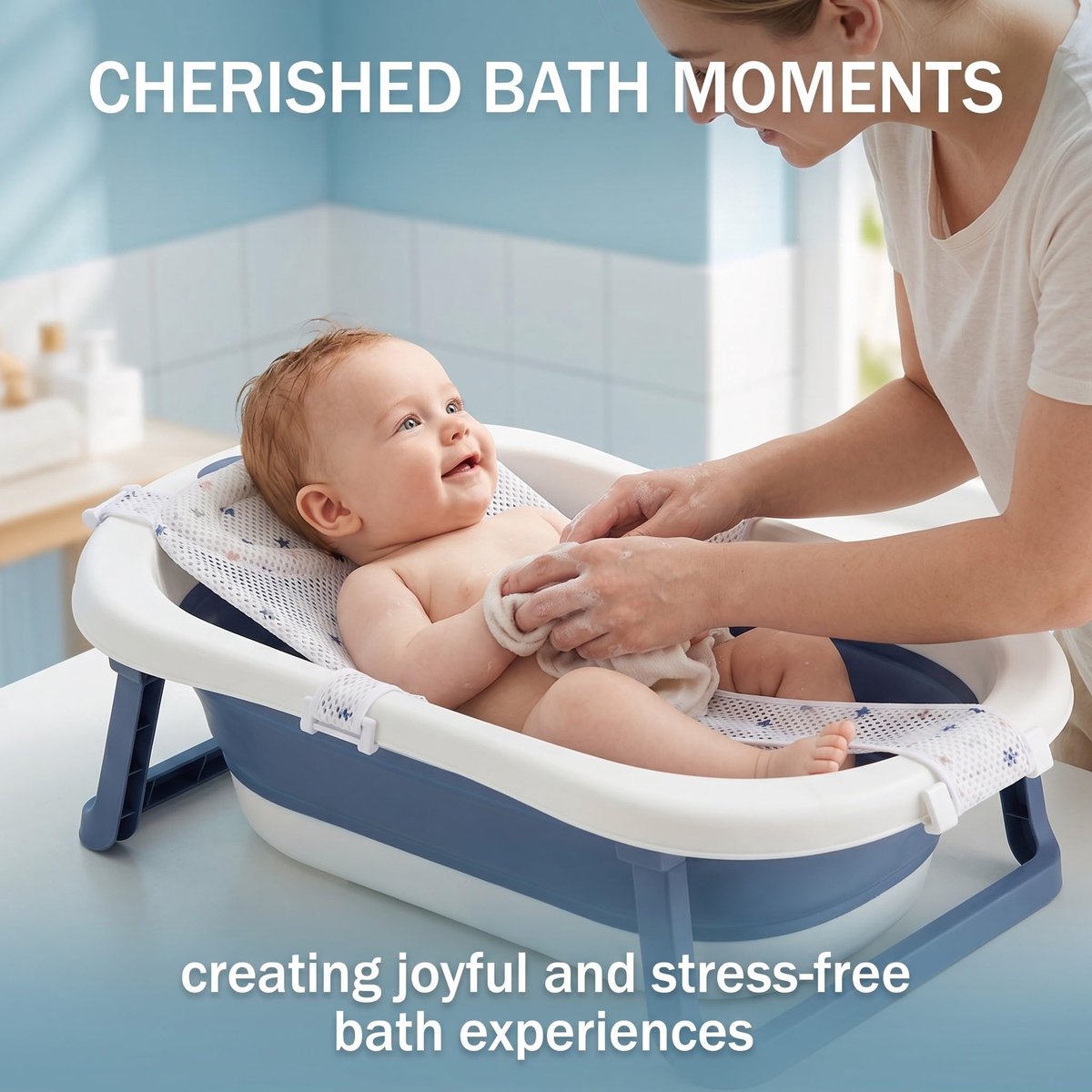 Babybadnet voor baby's - verstelbaar badkussen - antislip hangmat - veilig en comfortabel baden - ShopVlot