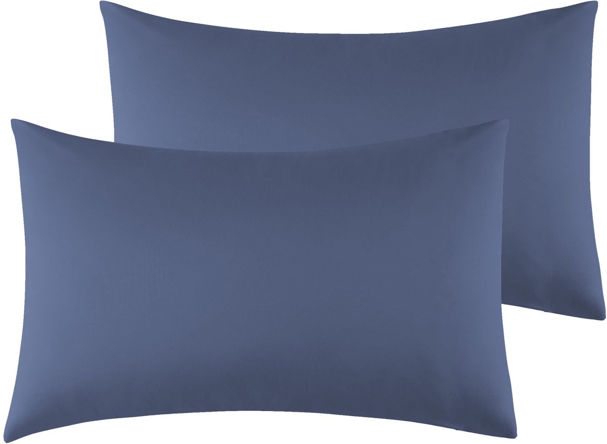 Kussenslopen 50 x 80 cm - Microvezel - Effen Blauw - Zacht en ademend - ShopVlot