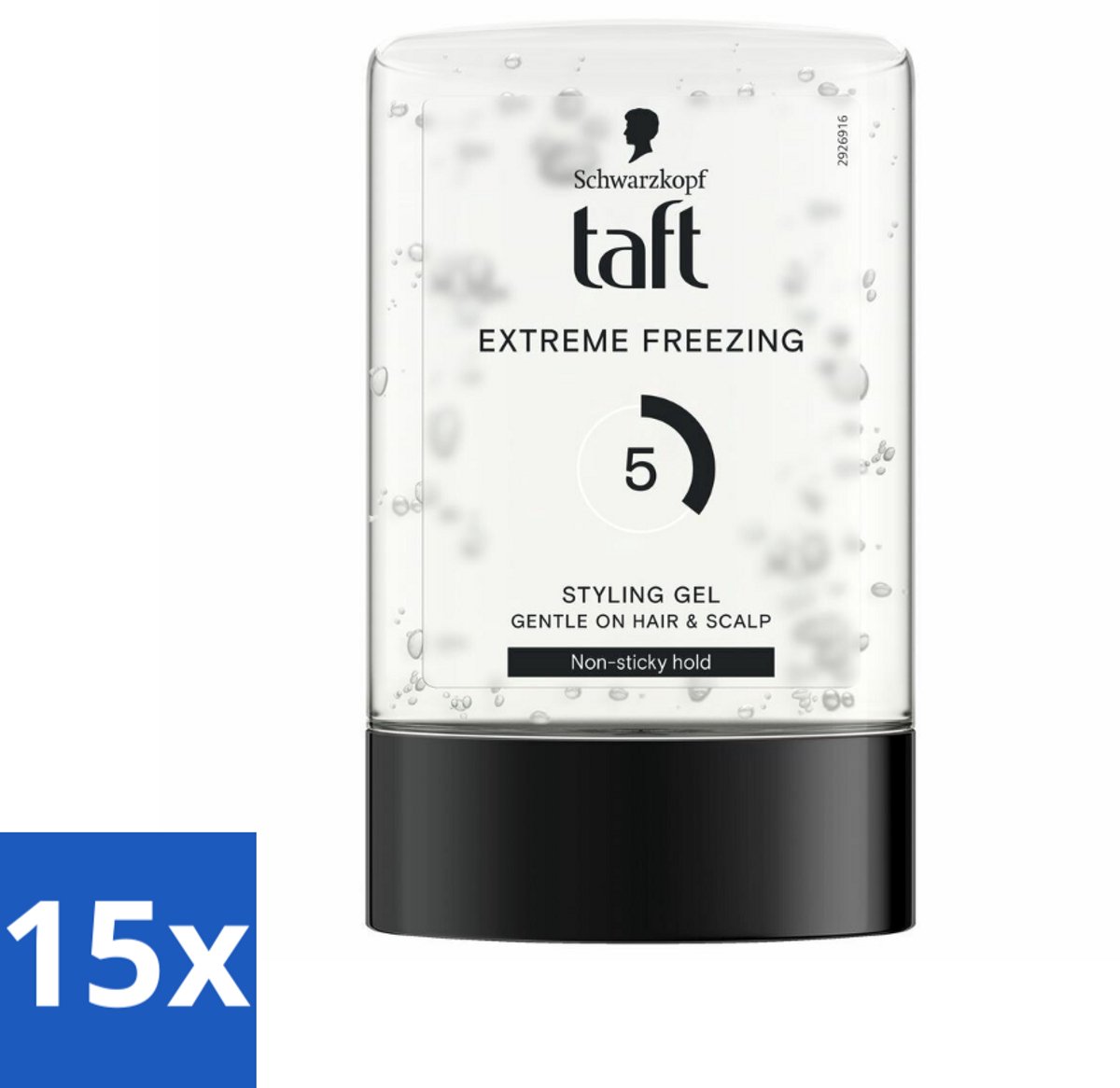 15 x Taft - Extreme freezing 5 - Styling Gel - Sterke hold - 300 ml - Bevriezende Hold - Krachtige Fixatie - Styling Gel - Kort Haar - Vegan Gel