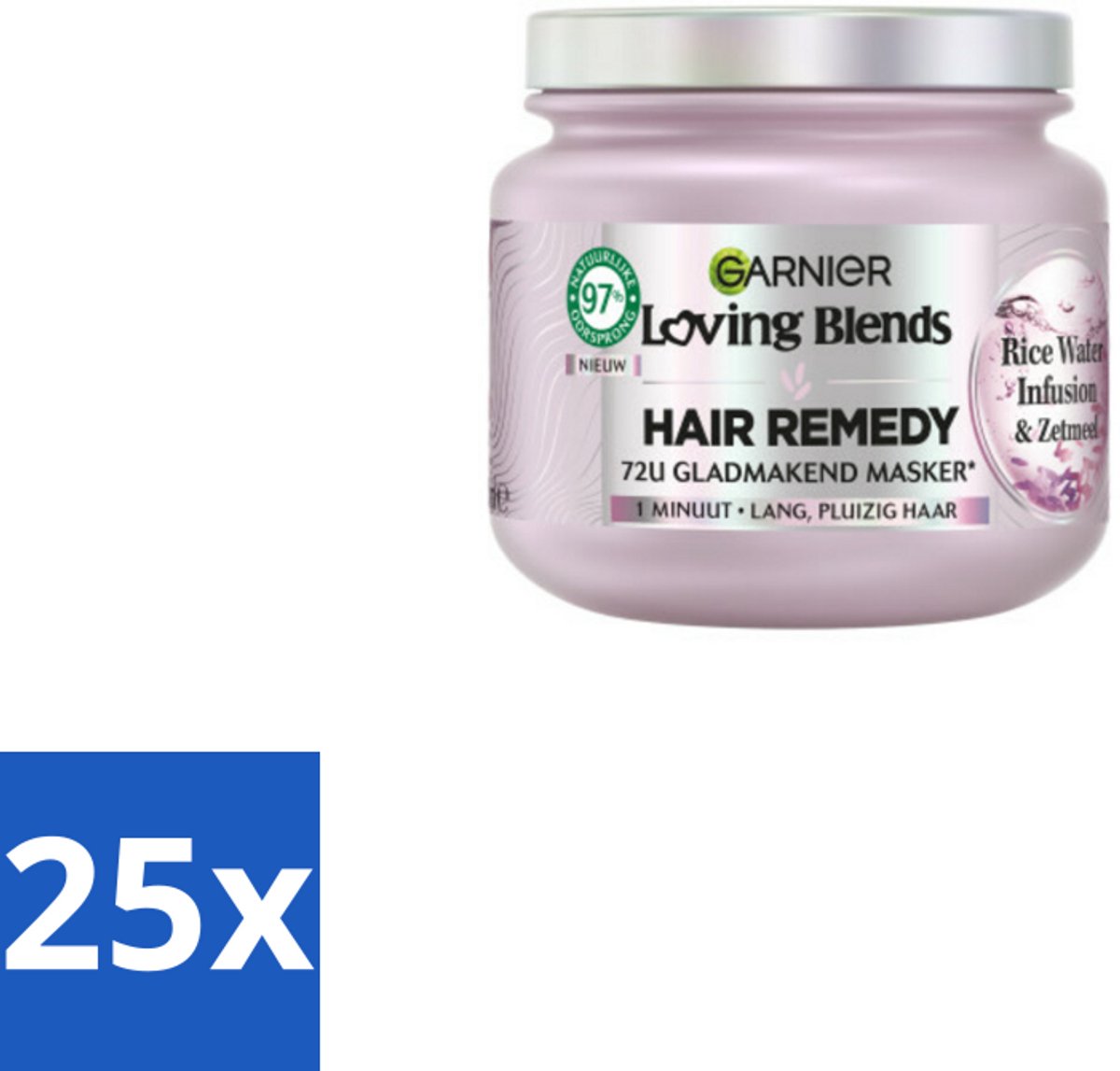 25 x Garnier - Loving Blends - Haarmasker - Rice Water Infusion - Glans & Zachtheid - Lang Haar - 340 ml - Haarmasker - Rice Water Infusion - Glans En Zachtheid - Lang Haar - Hydratie