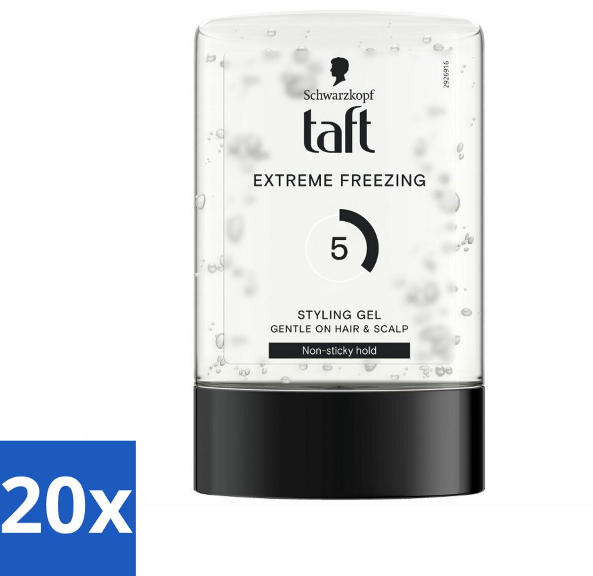 20 x Taft - Extreme freezing 5 - Styling Gel - Sterke hold - 300 ml - Bevriezende Hold - Krachtige Fixatie - Styling Gel - Kort Haar - Vegan Gel
