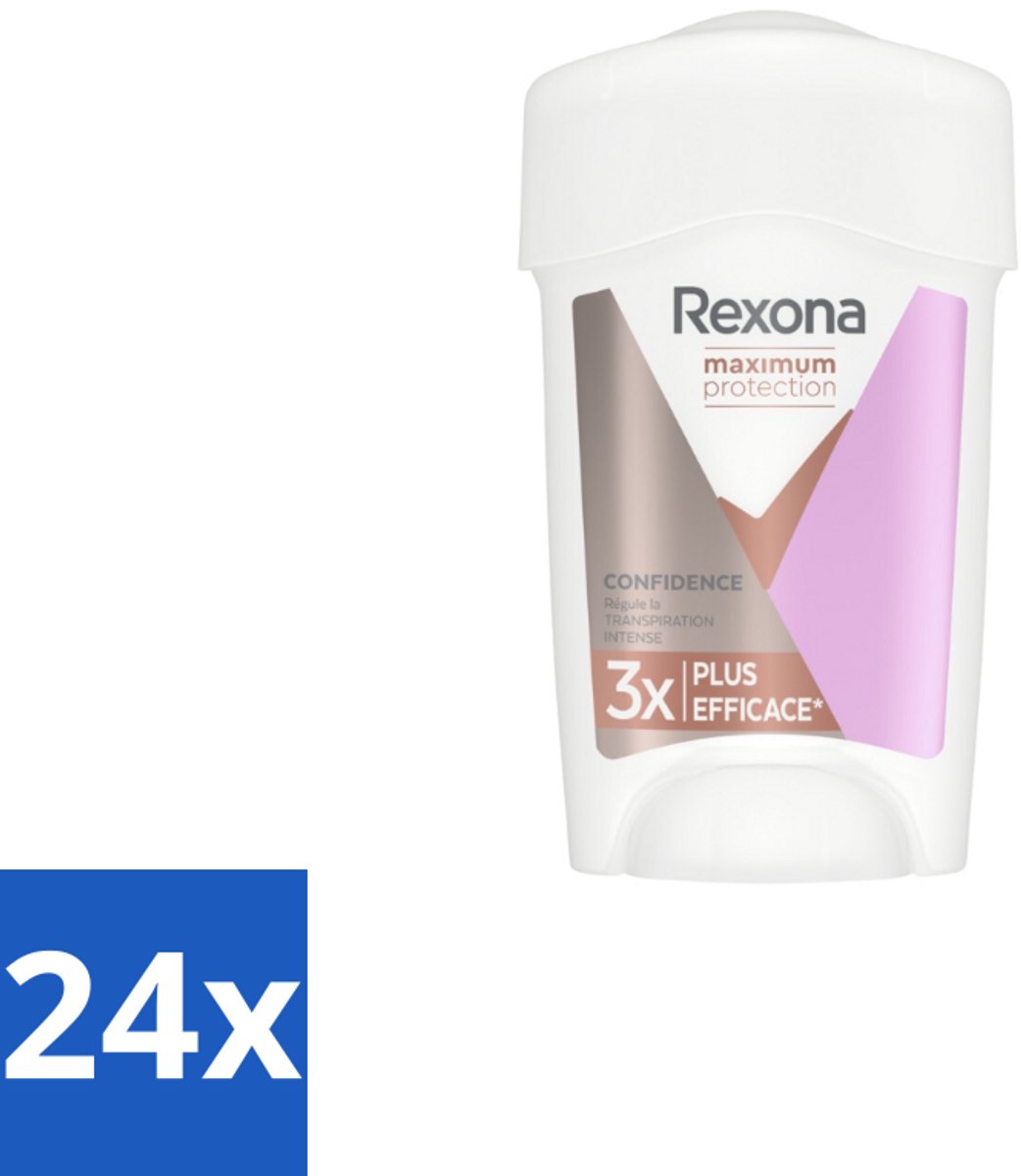 24 x Rexona Women - Deodorant Stick - Maximum Protection Confidence - Anti-transpirant - 45 ml - Anti-transpirant - Vrouwen - Bescherming - Zweet - Geur