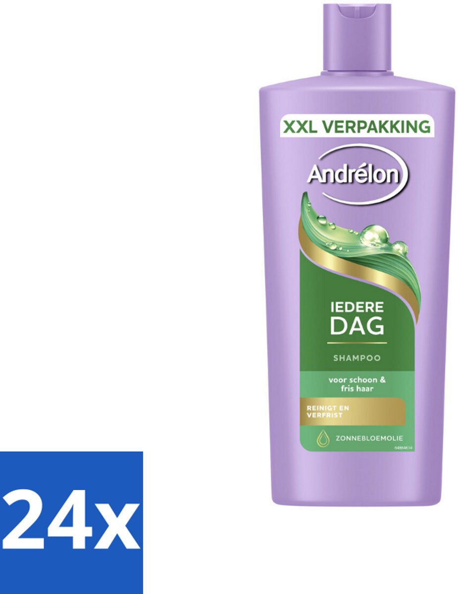 24 x Andrélon – Shampoo – Iedere Dag – 685 ml - Dagelijks Haarwassen - Zachte Shampoo - Frisse Haarreiniging - Zonnebloemolie - Haarverzorging