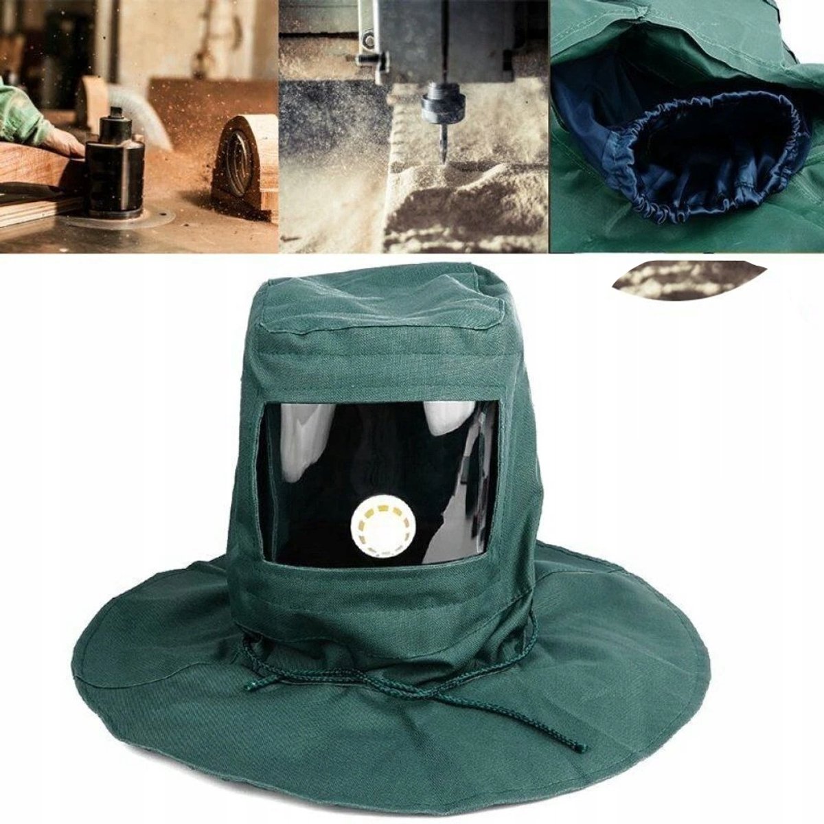 Beschermende Zandstraalhelm met Vizier - Groen
