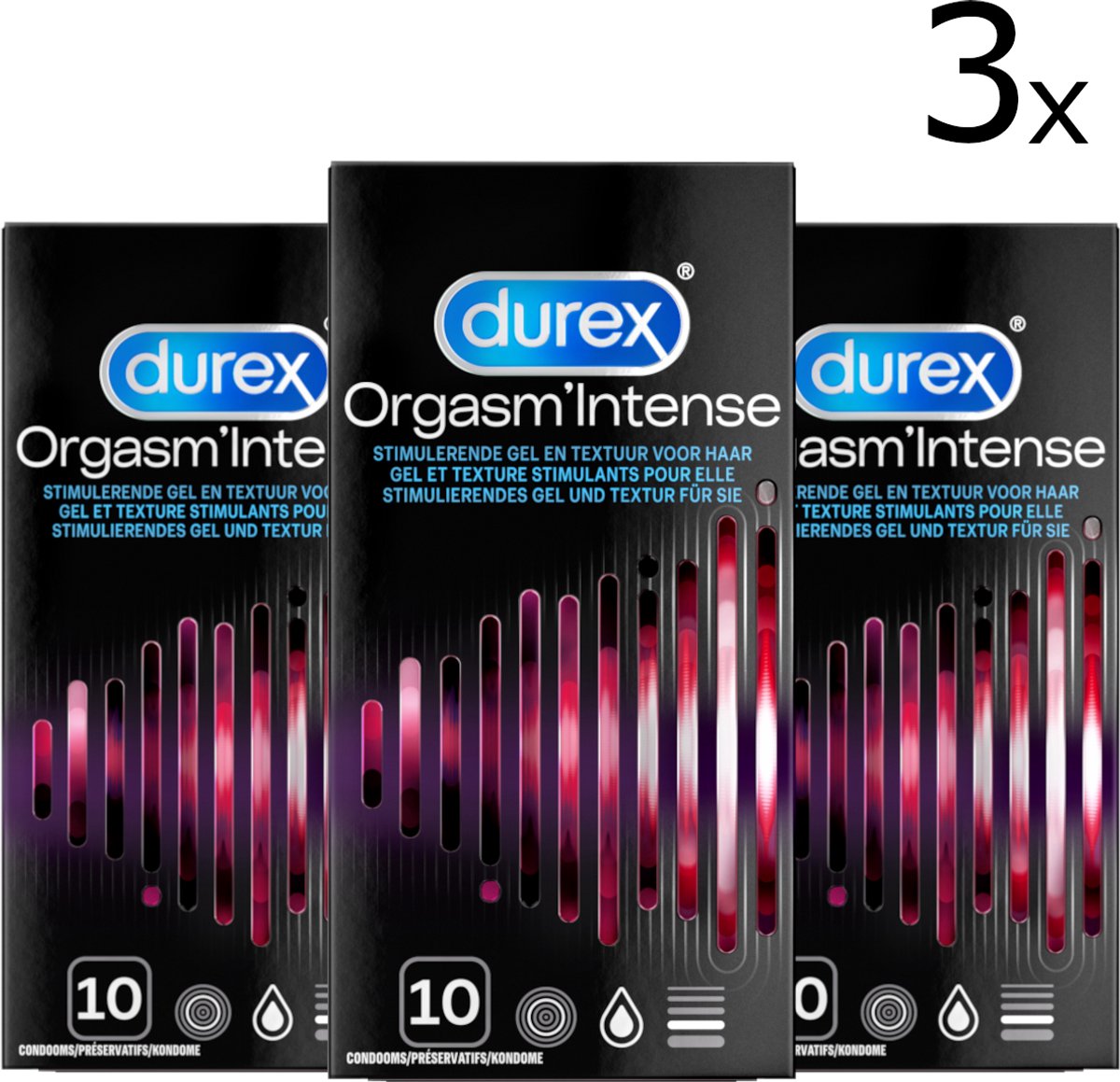 Durex Condooms Orgasm Intense 10st - 3 Stuks - Voordeelverpakking