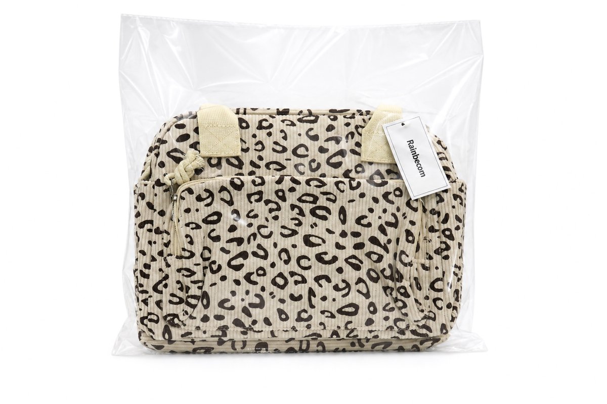 Rainbecom Koeltas Dames 9,5L - Geïsoleerde Lunchtas en Lunch Bag van Corduroy - Thermotas met Schouderband en Opbergvakken - Koeltassen Voor Werk, School en Picknick - Beige Panter — cadeau in Cadeau-ideeën - foto 6