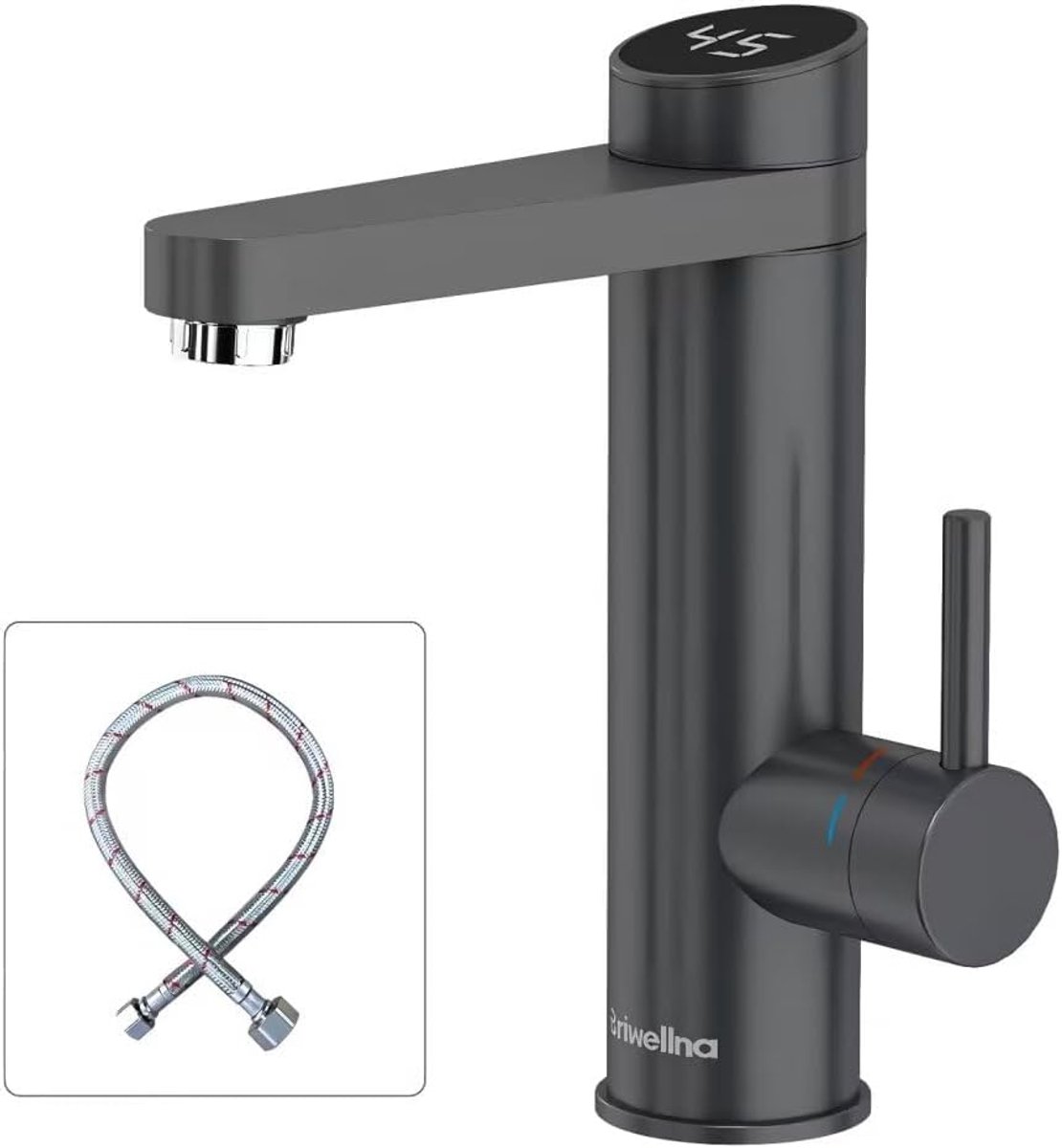 Elektrische instant heetwaterkraan - RVS tankloos - 120 graden draaiende uitloop - Ideaal voor badkamer - ShopVlot