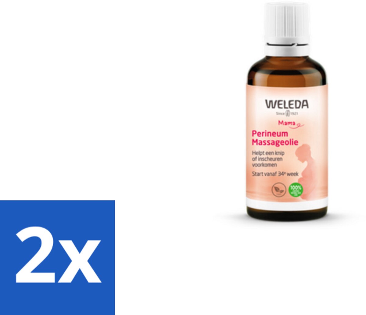 2 x WELEDA - Perineum massageolie - Mama & Baby - 50 ml - Bevallingsolie - Perineum Massage - Zwangerschapsmassage - Natuurlijke Bevalling - Amandelolie