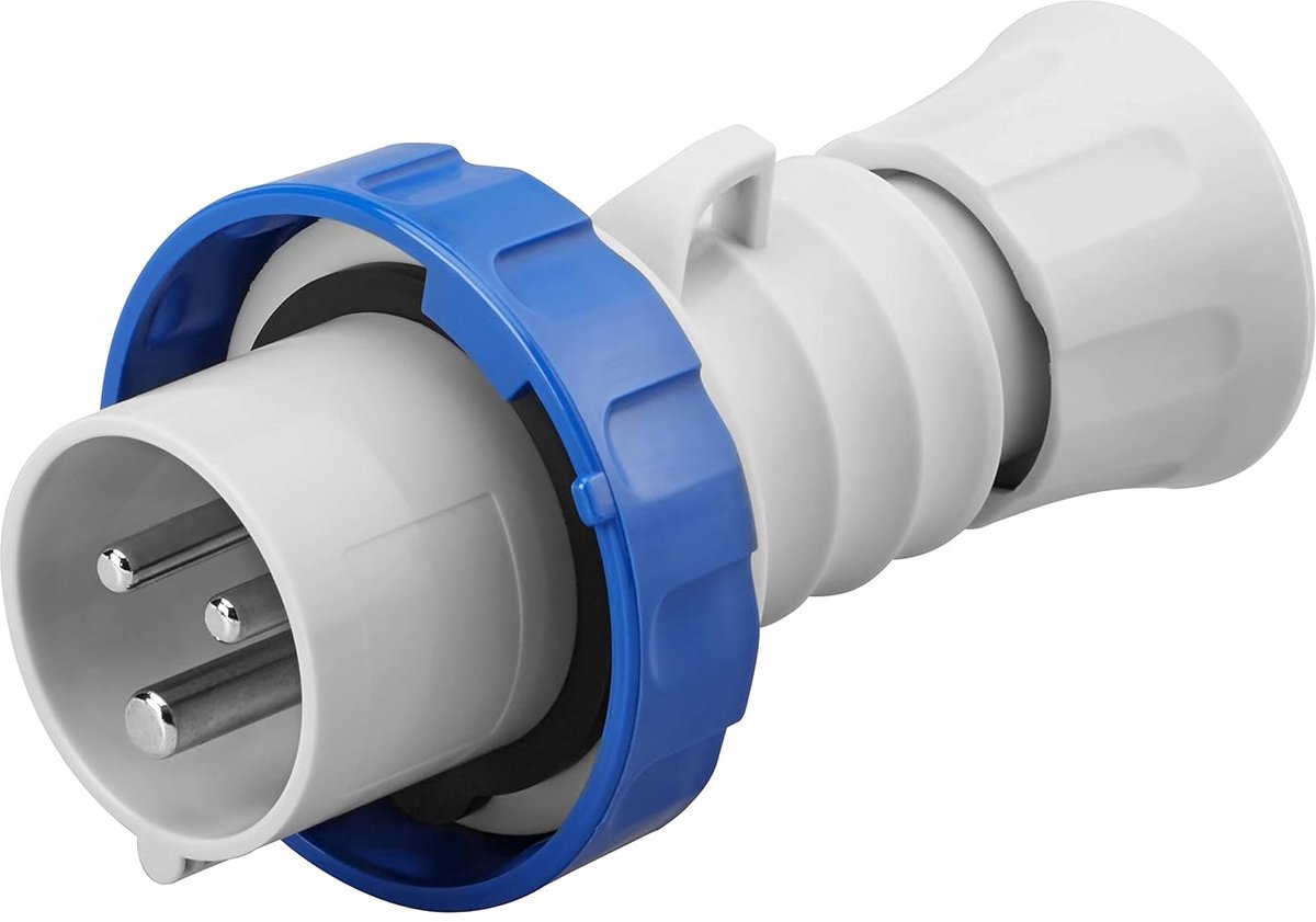 Industriële stekker 16 Amp - 3 Pin - IP67 weerbestendig - ideaal voor caravan en camping - ShopVlot