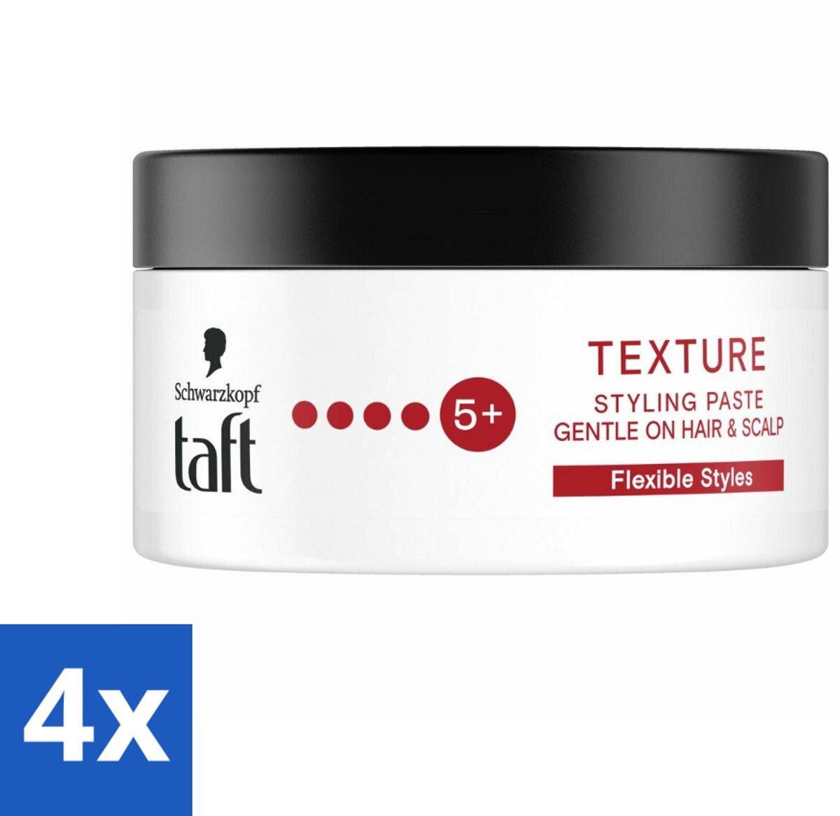 Taft - Texture Styling Paste - Hold 5+ - Gedefinieerde textuur - 100 ml - Voordeelverpakking - 4 stuks