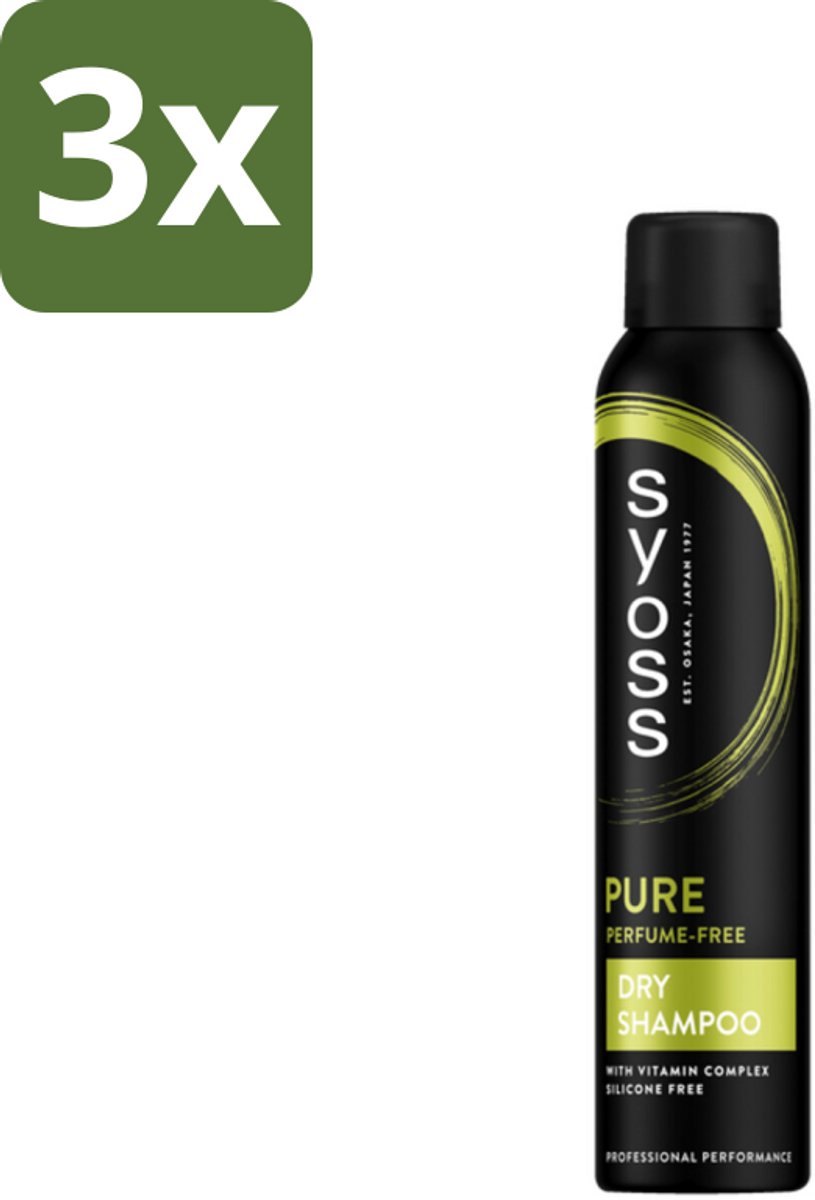 SYOSS - Pure Fresh Droogshampoo - Shampoo - Langdurige Styling - 200ml - Bulkverpakking - 3 stuks