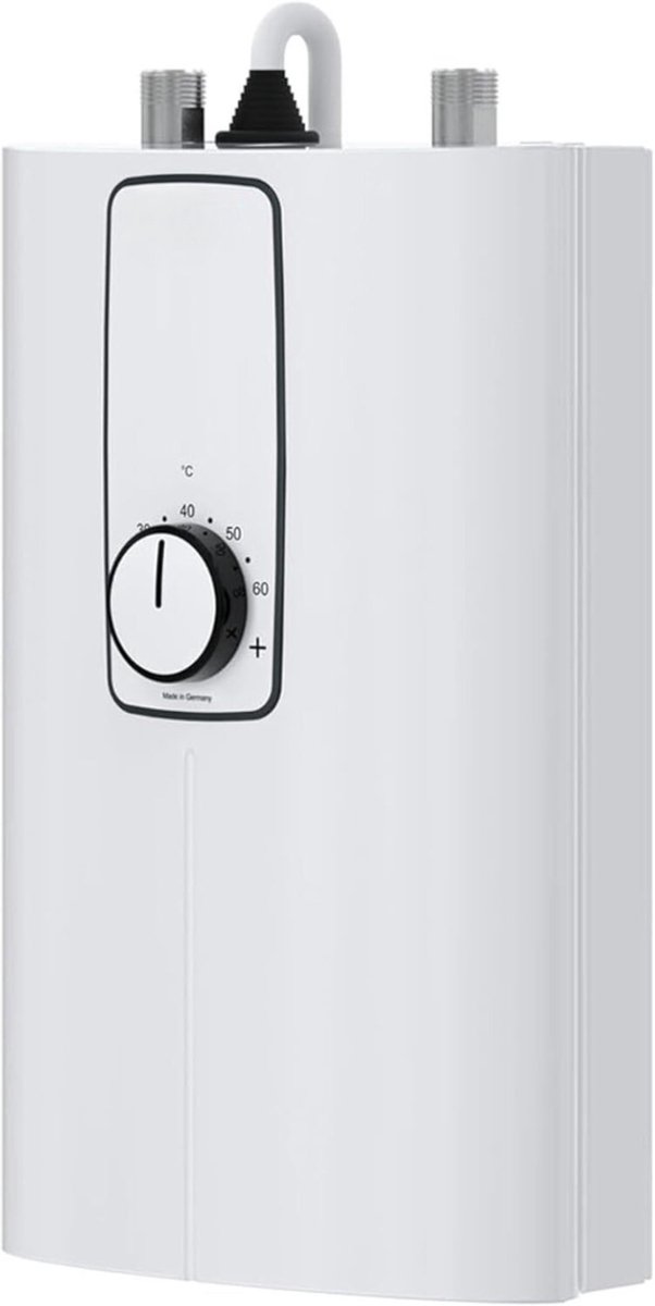 QUOVO® Doorstroomverwarmer - Doorstromer - Doorstromer Wastafel Elektrisch - Automatische Thermostaat – Boiler – Ondertafel Montage - Wit - 10cm x 19cm x 30cm