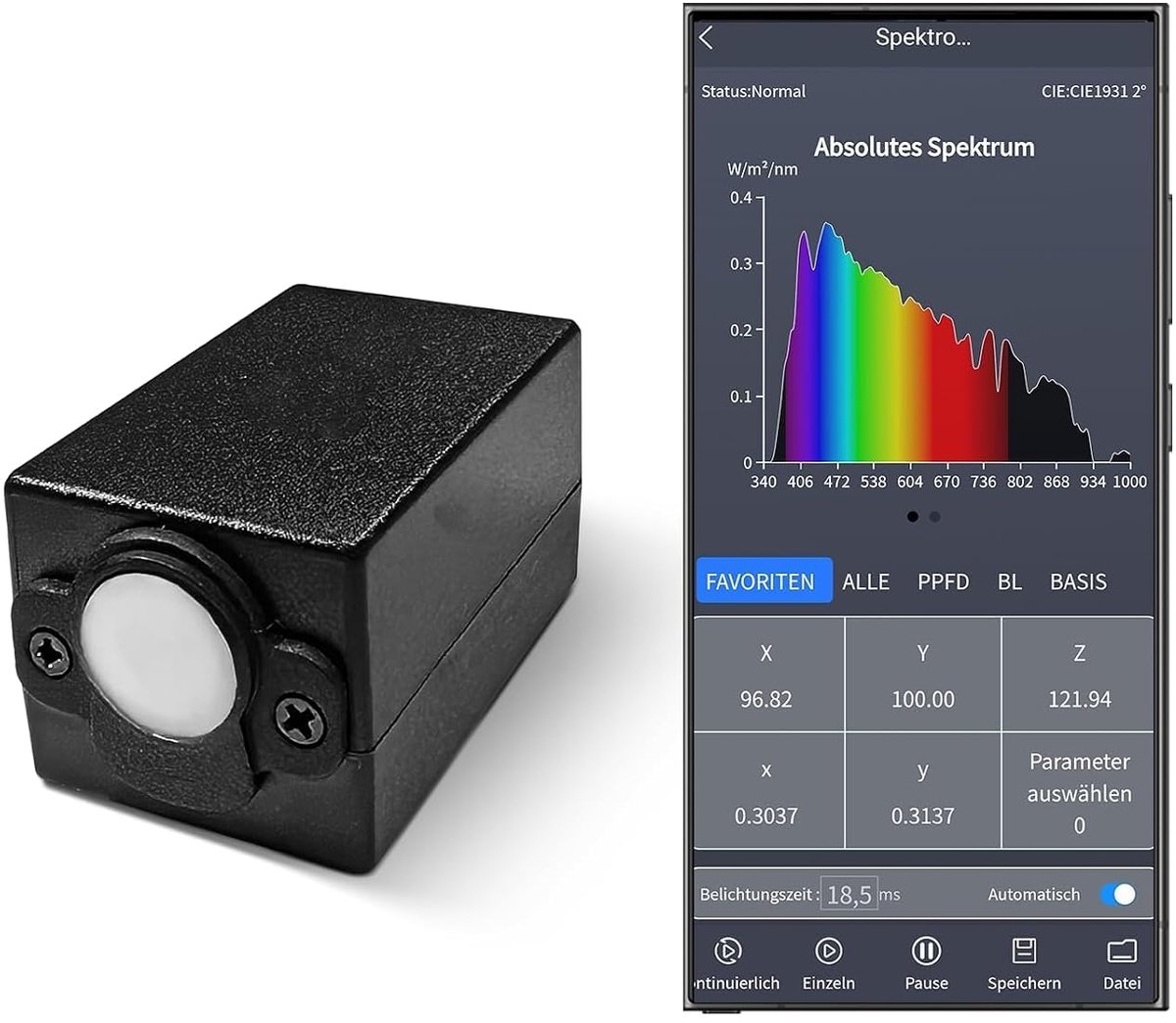 Hand Spectrometer for Light Measurement, 340-1000 nm Portable Spectrum, Lighting Meter, Real-time Analysis of - ShopVlot
