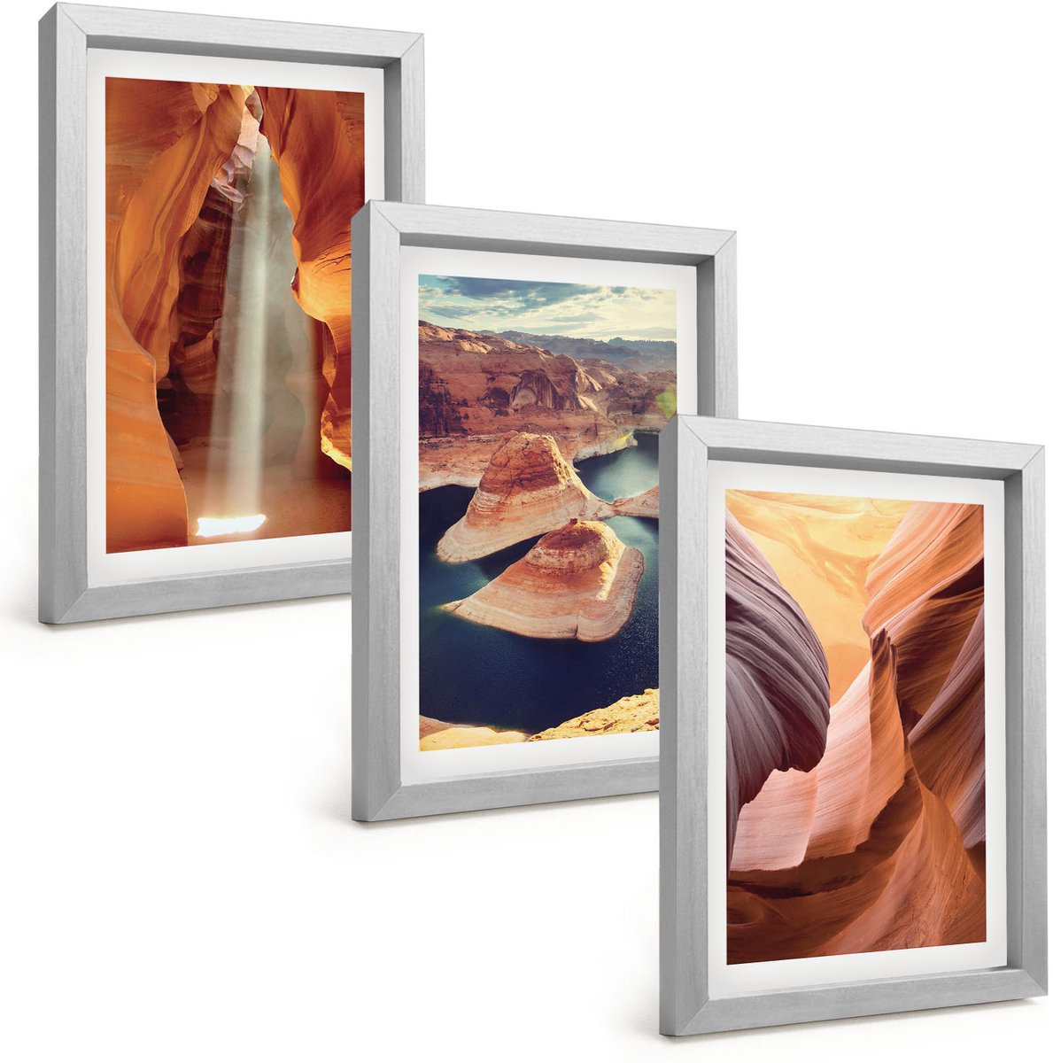 Tulup 4-Delige Schilderij Set - Waterval in de kloof Rotsformaties in de canyon - 20 x 30 cm - Muurdecoratie - Decoratieve Schilderijen - Wohnzimmer - Wanddecoratie