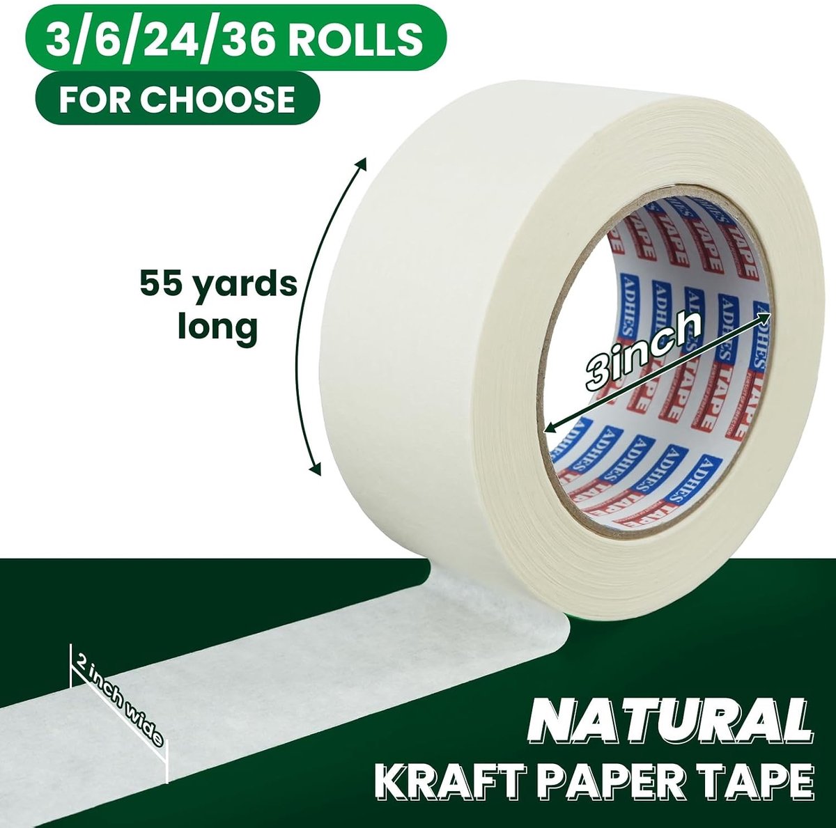 Witte Verpakkingstape - Wit - 50 mm x 50 m - Kraftpapier - Voor Verpakking en Verzending
