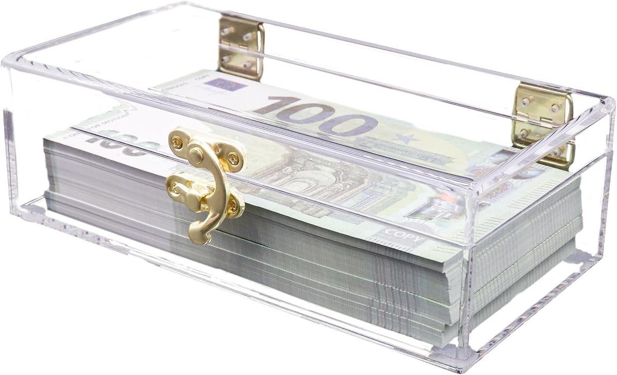 Geldkist - Transparant - Geldorganizer - Acryl - Voor Contant Geld