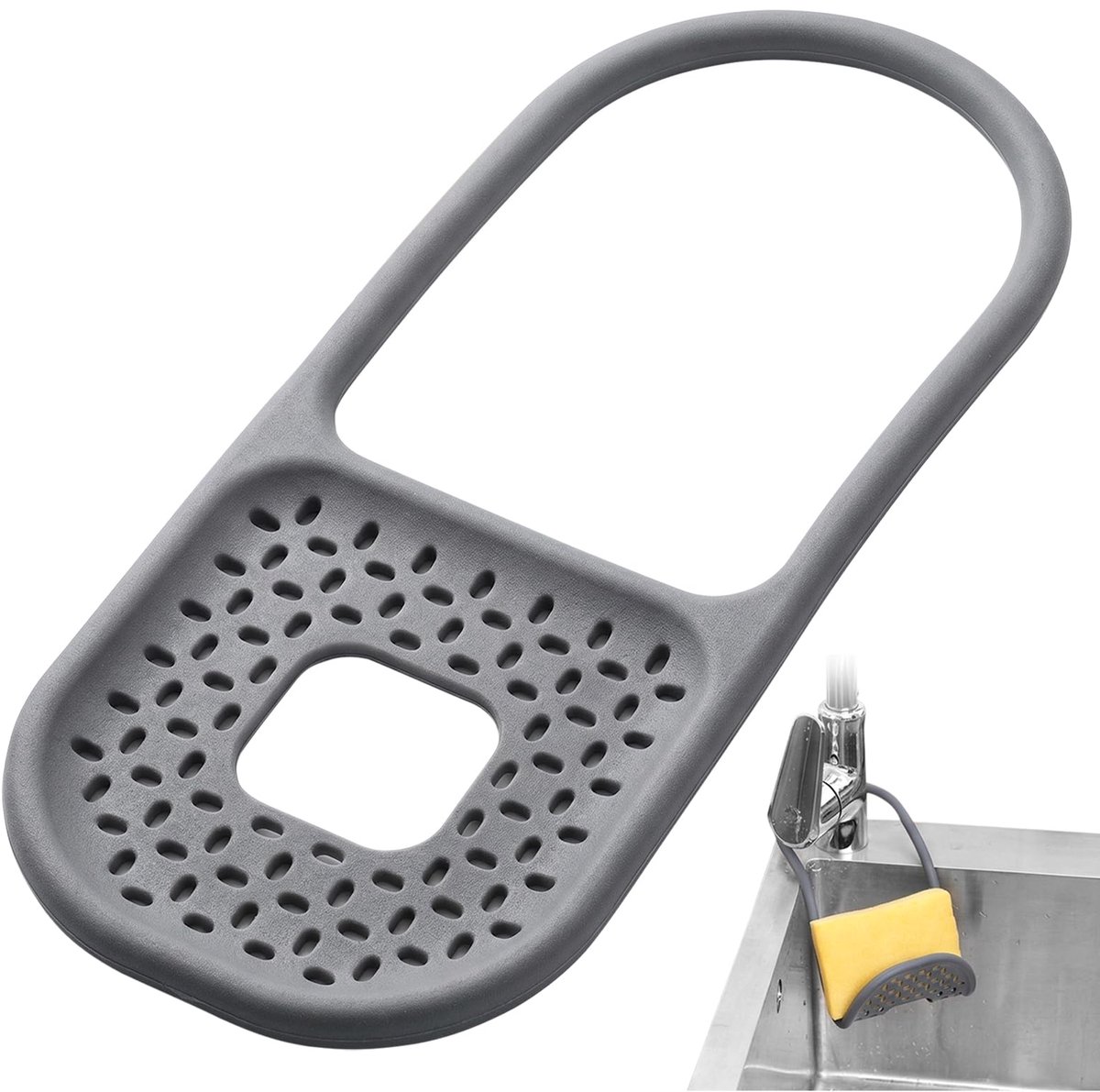 Sponshouder voor de Keuken, Siliconen Organizer voor de Wasbak met Afvoergaatjes
