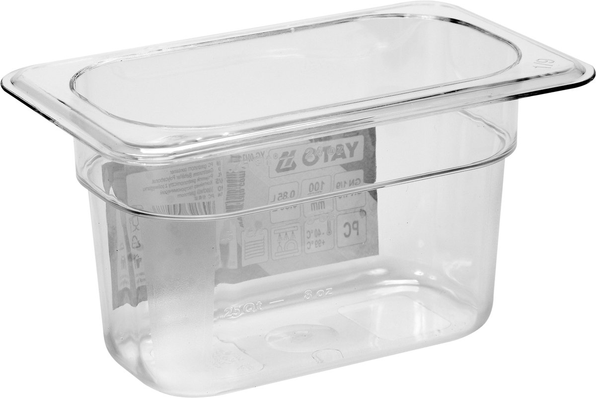 Gastronorm Bak 1/9 100mm PC - 0,85L