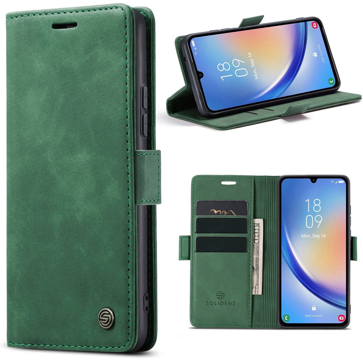 Solidenz Urban Book hoesje - Geschikt voor Samsung Galaxy A27 - Groen