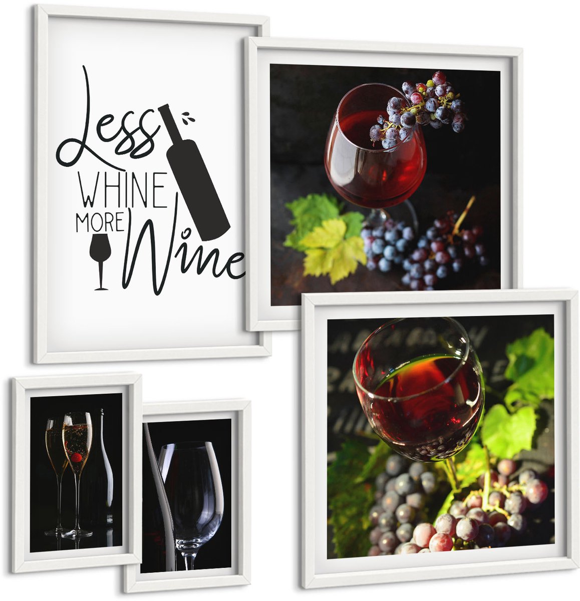 Tulup 4-Delige Schilderij Set - Stijlvolle wijn- en wijnproeverijaccessoires - 50 x 50 cm, 20 x 30 cm en 40 x 60 cm - Decoratieve Schilderijen - Woonkamer - Interieur - Interieur Decoratie