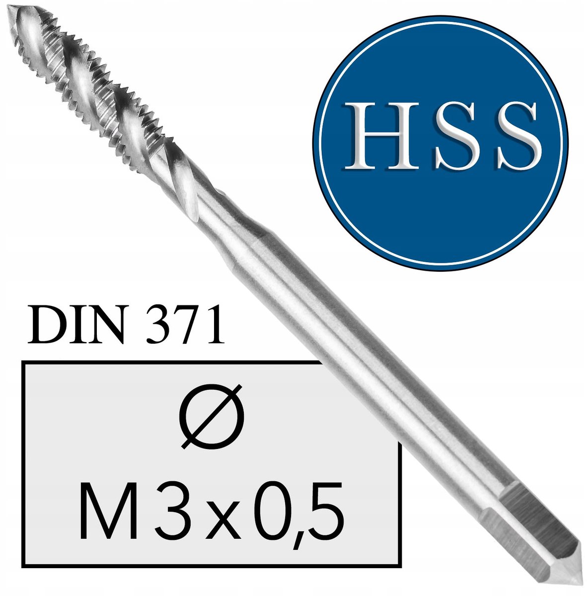 M3 HSS Spiraalvormige Tapsnijder DIN 371 - Merkloos