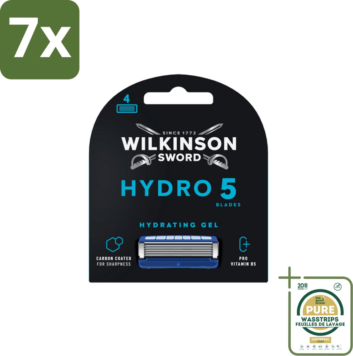 7 x Wilkinson Sword - Navulmesjes - Hydro 5 Skin Protection - Beschermend - 4 mesjes - Grootverpakking - Scheermesjes Mannen - Huidbescherming - Scheren Zonder Irritatie - Hydro 5 Skin Protection - Navulmesjes