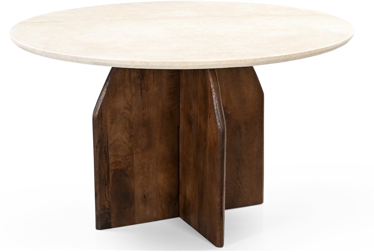 Giga Meubel Eettafel Danae - Rond - Marmer - 130cm