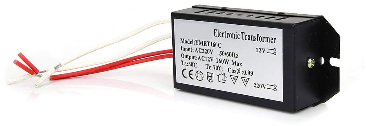 Elektronische Transformator 220V naar 12V - 160W - Compact en lichtgewicht - Geschikt voor verlichting - ShopVlot
