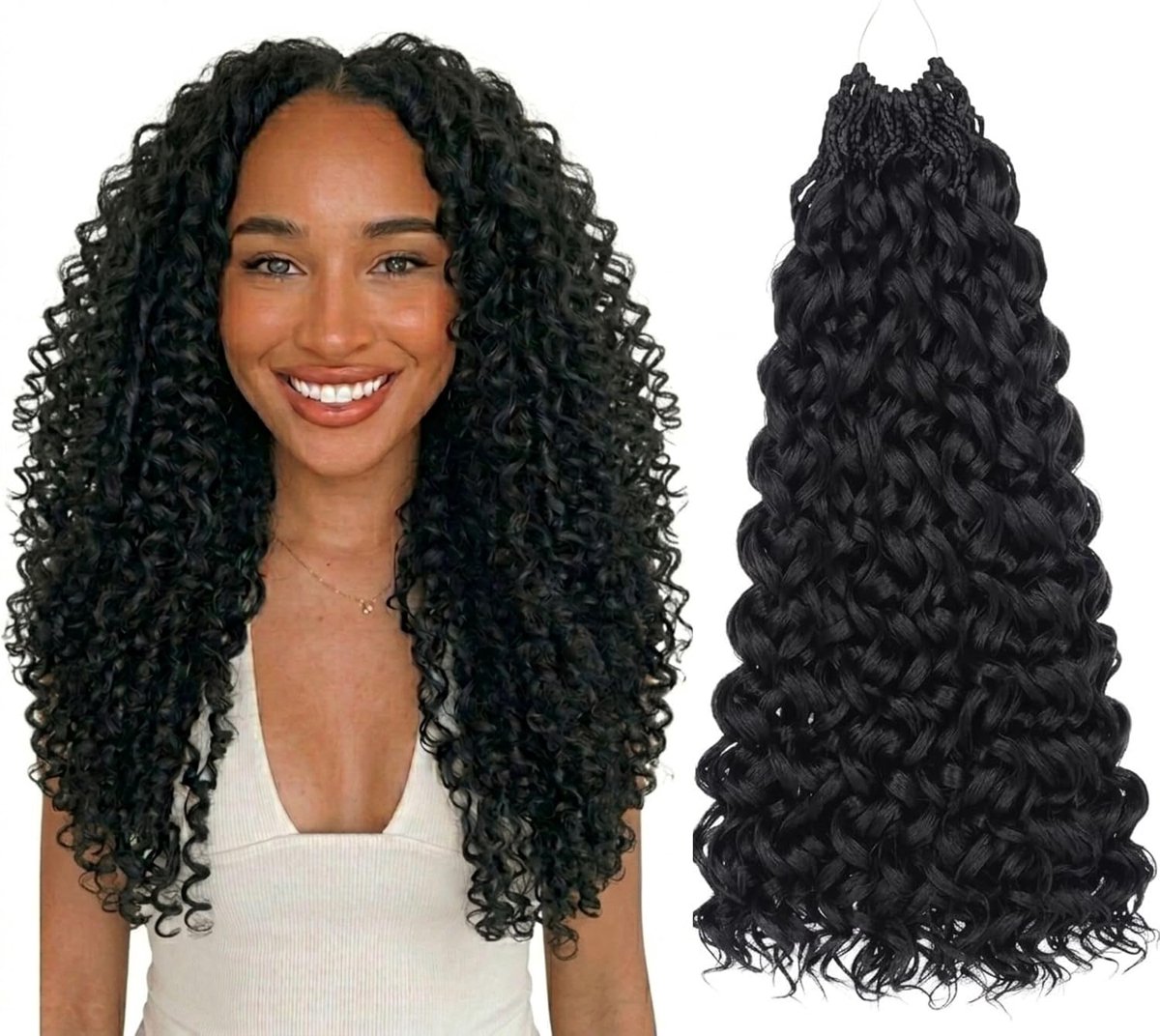 PRE-LOOPED Gogo Curl Crochet Braid Hair - Hair Extension for Crochet Braid with Natural Look - ShopVlot